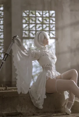 NieR: Automata 2B White Wedding Dress @Mirror Sauce_ (10 photos)