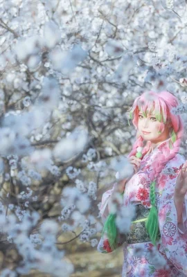 Demon Slayer: Kimetsu no Yaiba Kanroji Mitsuri (Love Pillar) Kimono Yukata @-Momomaki (9 photos)