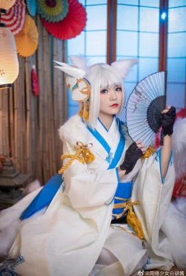 Azur Lane Kaga Kimono White Fox He Zheng @Internet Addicted Girl Bai Lang Jiang (9 photos)