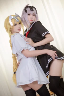 Fate/Apocrypha Black Jeanne d'Arc White Jeanne d'Arc school uniform and swimsuit cn: Eel Fei'er & Big Meatball (8 photos)