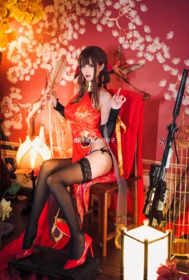 Girls Frontline DSR-50 Red Peony Cheongsam @Black Magician Night Young Girl (9 photos)