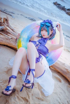 Azur Lane Cheshire Cat swimsuit @无筝Ryou · (Photography: @欣蓝CinLean) (9 photos)