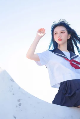 Guo Mejiang w “Japanese Sailor Uniform” shows off her sweetheart charm (13 Photos)