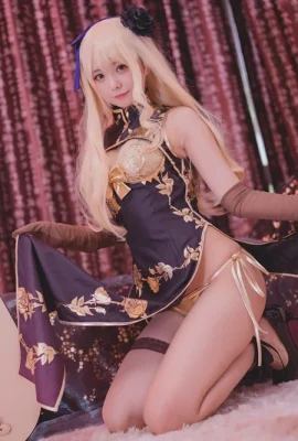 Ono girl w – Golden Lotus Cheongsam (11P)