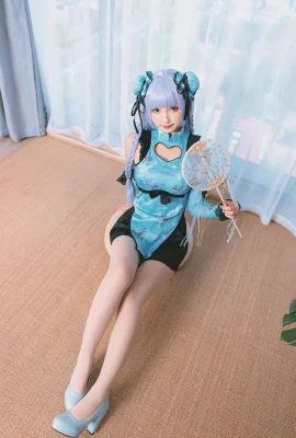 Kagakuzaka Mafuyu's “Blue Cheongsam” Oriental beauty makes people seasick (75 Photos)