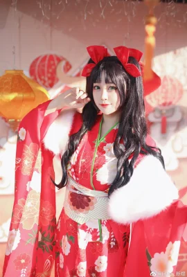 Fate/GrandOrder Toosaka Rin Kimono @Halo_新煜 (9 photos)