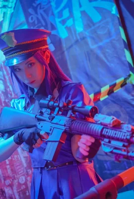 League of Legends Caitlyn Policewoman Sniper @虎虎十号 (9 photos)