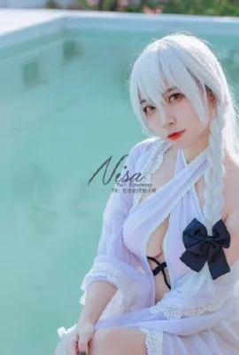 Azur Lane Hermione Swimsuit Cos Pure White Leisure Holiday cn Erzuo (9 photos)