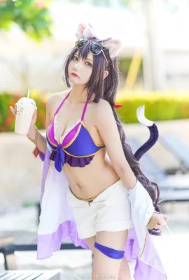Princess Connect Kailu swimsuit water black cat cos cn is a bear (15 photos)