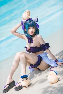 Azur Lane Cheshire Swimsuit cos Dating Summer! Tomoyo-chan (9 photos)