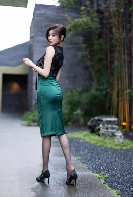 Yang Chenchen – Green Long Dress (100 Photos)